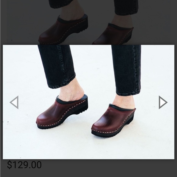 Troentorp Monet Bordeaux Leather Slip-On Clogs Womens Size 12.5-13 men’s 9.5-10 - Picture 5 of 15